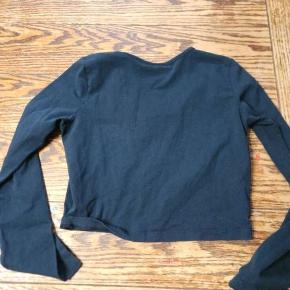 Lazy Oaf Black Lazy Crop Top Sz Small - image 4